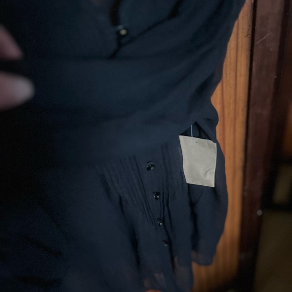 Transparent black long sleeve blouse - Picture 3 of 3